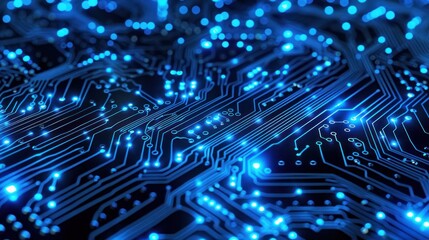 Circuit Board with Glowing Lights