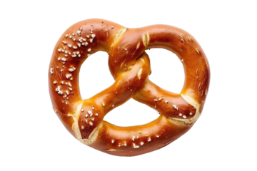 traditional german salted pretzel isolated on white or transparent png