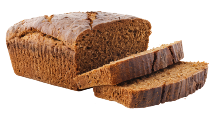brown rye bread isolated on white or transparent png