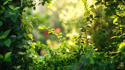 Fototapeta premium Nature's invitation. Flourishing greenery. Home garden.