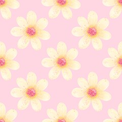 Cute  watercolor seamless design.Watercolor flowers.
