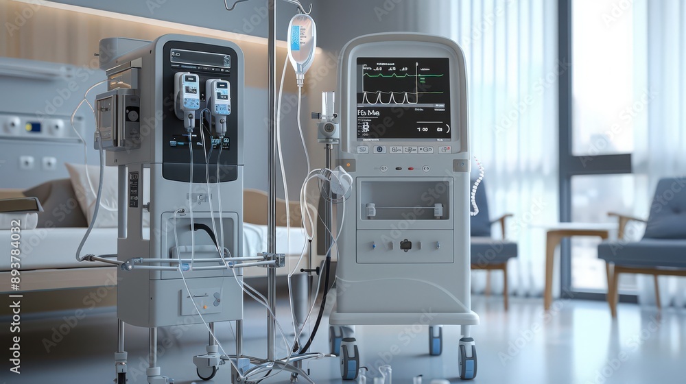 Aufkleber a sophisticated dialysis machine with advanced settings and a digital interface, ensuring efficient 