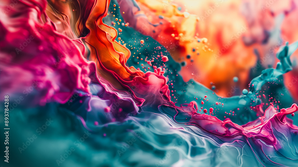 Poster captivating 3d abstract background with fluid forms and striking contrasts, designed to enhance digi