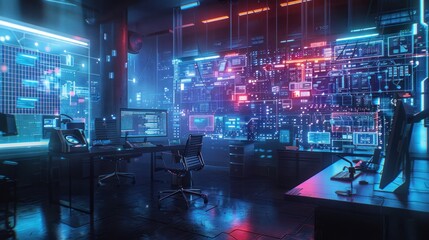 Cyberpunk Hacker Workspace