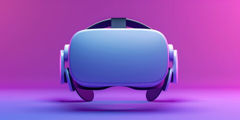 Vr headset floating on a gradient background representing the metaverse