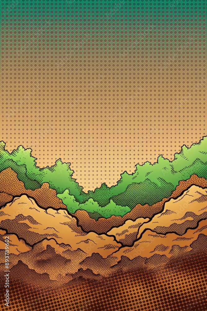 Poster Abstract landscape with earthy tones.