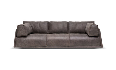 Luxury leather sofa on white background, including clipping path