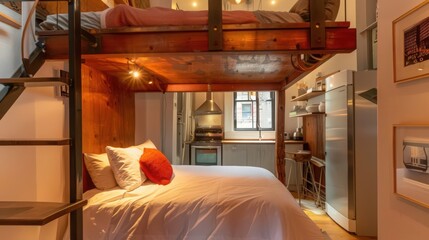 comfortable guest sleeping area in a small apartment
