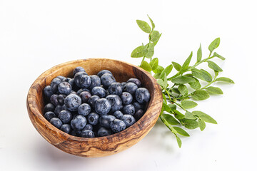 Ripe sweet blueberry in the bowl