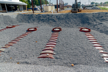 Underground Fuel Storage Tanks At New Gas Station Construction