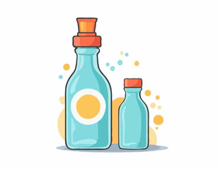 Liquid glue in a bottle isolated on a white background. Vector flat cartoon illustration
