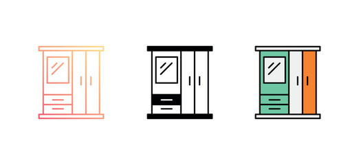 Cupboard icon design with white background stock illustration