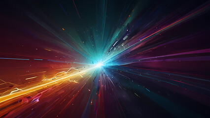 abstract illustration background featuring a dynamic shock wave, with vibrant colors radiating from the center to evoke a sense of energy and movement