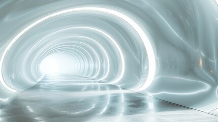 Fototapeta premium Futuristic Hallway with Curved Walls
