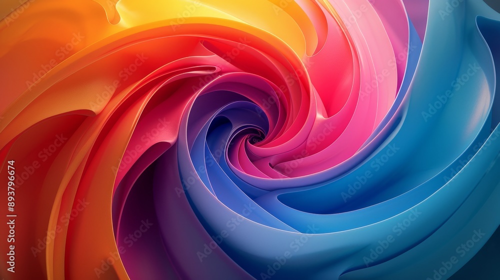 Poster a vibrant abstract swirl of color creating a mesmerizing optical illusion