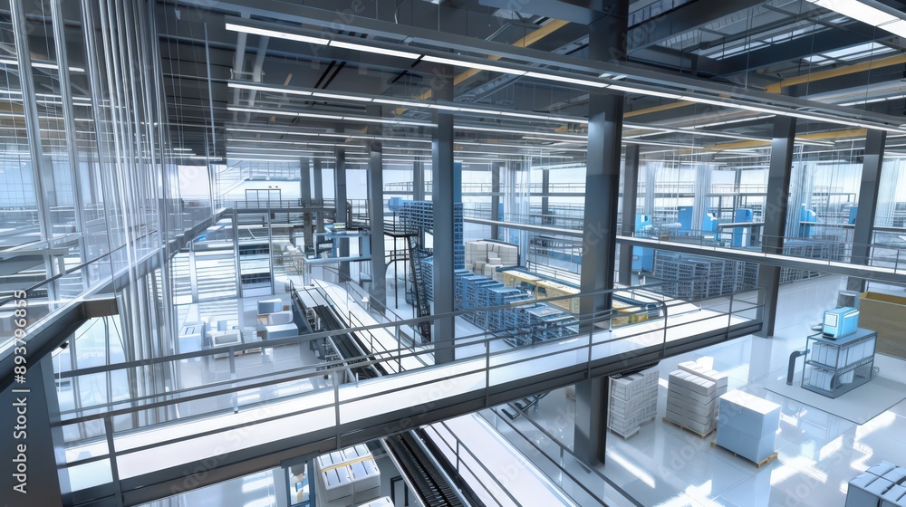 Poster modular factory design that allows for flexible reconfiguration of production lines to accommodate c