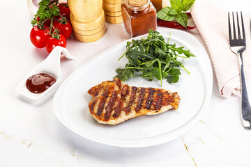 Delicous grilled pork meat steak