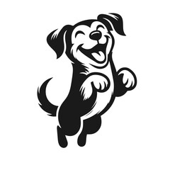 Clean black and white Vector Silhouett of a Dog on white background