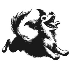 Clean black and white Vector Silhouett of a Dog on white background