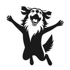 Obraz premium Clean black and white Vector Silhouett of a Dog on white background