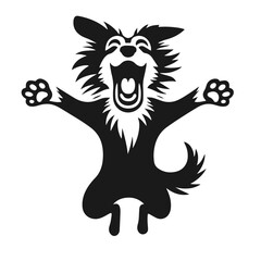 Clean black and white Vector Silhouett of a Dog on white background