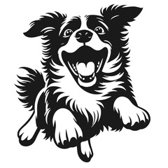 Clean black and white Vector Silhouett of a Dog on white background