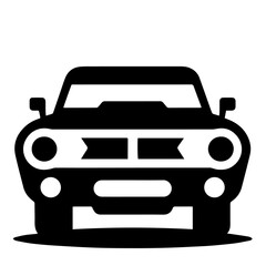 Obraz premium Clean black and white Vector Silhouett of a Car on white background
