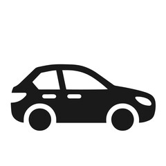 Clean black and white Vector Silhouett of a Car on white background