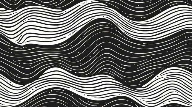 Abstract Black and White Wavy Lines, Black, White, Pattern, Wavy, Lines