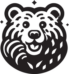 Brown bear icon isolated on a white background. Brown bear logo illustration.