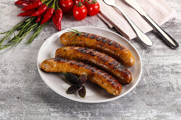 Grilled meat sausages with spices