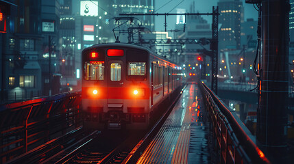 Obraz premium City Train at Night