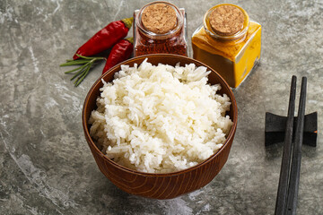 Steamed Basmati rice in the bowl