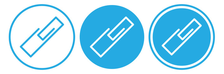 Paper clip icons set. Link icon, paperclip icon vector set. Attached file sign, Office document attachment, Paper clip icons collection.