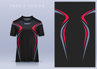 Fabric textile design for Sport t-shirt, Soccer jersey mockup for football club. uniform front view.	