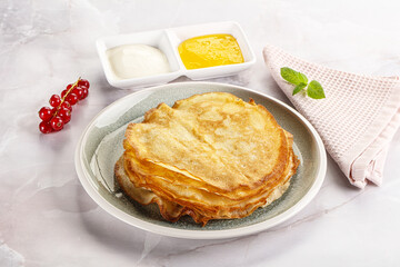 Sweet homemade thick baked pancakes
