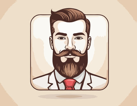 recommend clip art: Set Cream or lotion cosmetic tube, Mustache and beard and Barbershop. White square button. Vector
                    