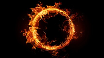 Fototapeta premium Fiery Circle of Flame