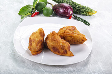 Indian cuisine - fries crispy samosa