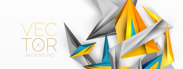 Minimal geometric abstract background. Low poly dynamic triangle design. Trendy techno business template for wallpaper, banner, background or landing
