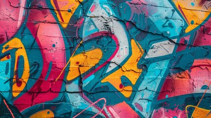 A vibrant graffiti wall showcases bold colors and intricate street art celebrating urban creativity.