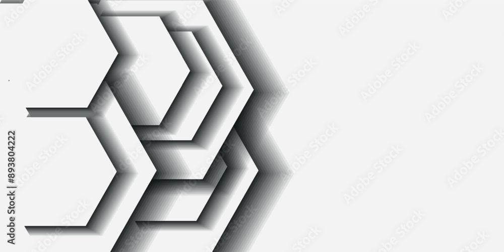 Poster abstract technology hexagonal background. illustration of a white background with hexagonal template
