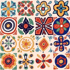 seamless ornament pattern, vintage floral design, retro