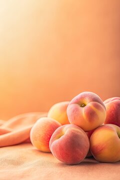 Fresh ripe peaches against a soft background.