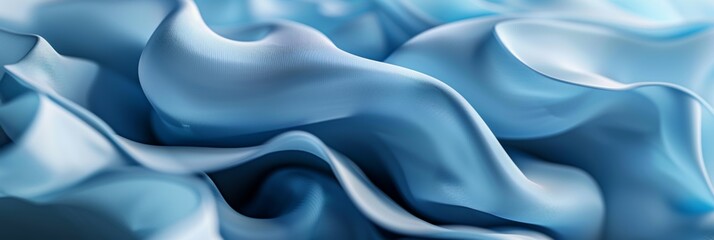 Obraz premium Ultra sharp 3D render of contemporary blue background with folded cloth in macro detail, featuring