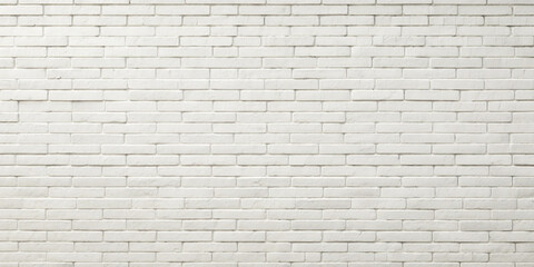 Wide White Brick Wall Texture Panoramic Background - Home or Office Design Backdrop