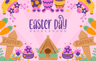 Easter day background with stripes vector illustration