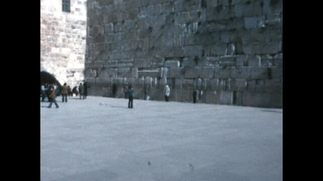 Wailing Wall Prayer 1975 - A man prays at the Wailing Wall in the Old City of Jerusalem in the 1975.