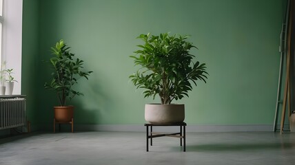 green chair in the room