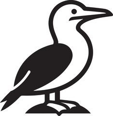 Booby bird icon isolated on a white background. Booby bird logo illustration.